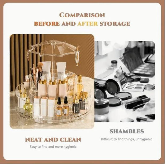360� Umbrella-Shaped Makeup & Skincare Storage Rack